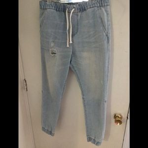 Men’s pull on denim joggers